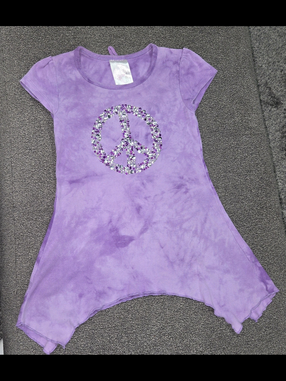 Knitworks Purple Tie-Dye Peace Sign Tunic Top